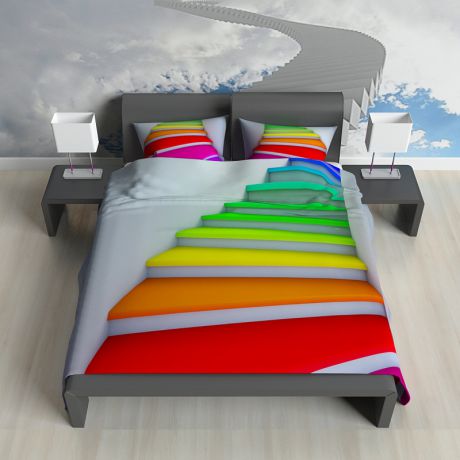 Комплекты постельного белья NEWTONE Постельное белье Лестница В Небо (King size (Евро макси))