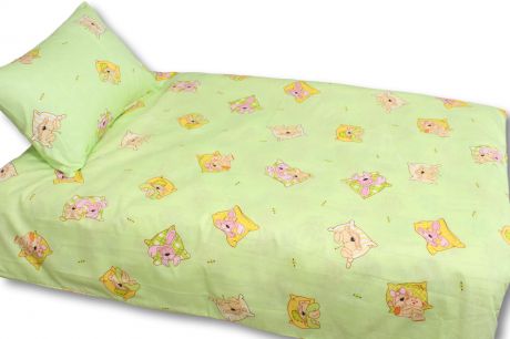 детское постельное белье AlViTek Детское Постельное белье Сонное Царство Цвет: Зеленый (147х112 см)
