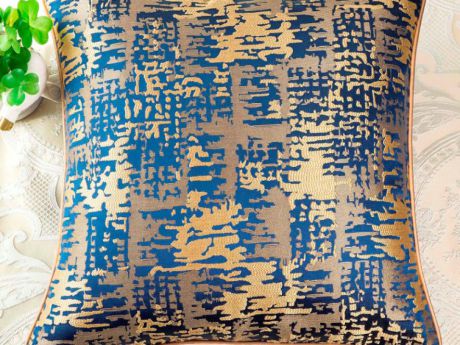 Декоративные подушки Asabella Декоративная наволочка Chasity Цвет: Золотой, Темно-Синий (43х43 см)