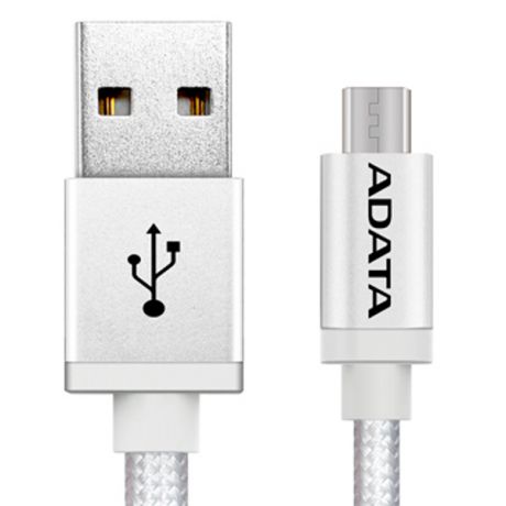 Кабель для сотового телефона ADATA microUSB-USB 1m Silver (AMUCAL-100CMK-CSV)
