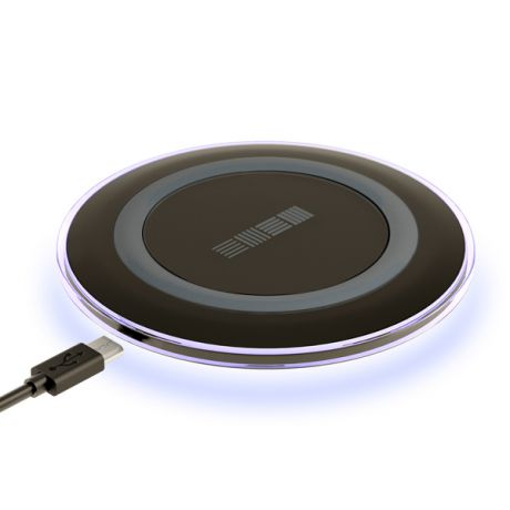 Беспроводное зарядное устройство InterStep QI 7,5W LED Black