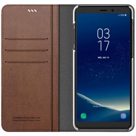 Чехол для сотового телефона Araree Mustang Diary для Samsung A8+ (2018) Saddle Brown