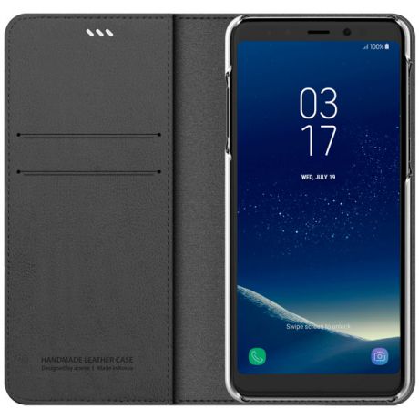 Чехол для сотового телефона Araree Mustang Diary для Samsung A8 (2018) Charcoal Gray