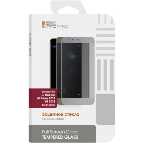 Защитное стекло InterStep для Huawei Y6/Y6 Prime 2018, White Frame