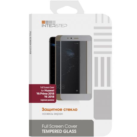Защитное стекло InterStep для Huawei Y6/Y6 Prime 2018 Black Frame