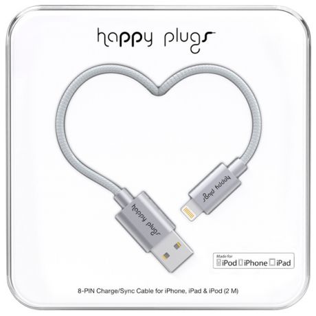 Кабель для iPod, iPhone, iPad Happy Plugs 9931 Lightning - USB зарядный, Space Gray