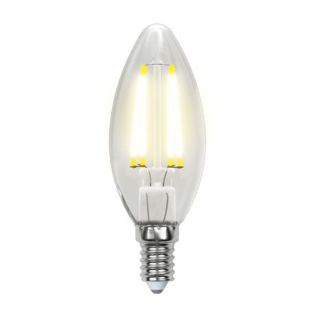 Лампа светодиодная филаментная E14 5W 3000K свеча прозрачная LED-C35-5W/WW/E14/CL/MB GLM10TR