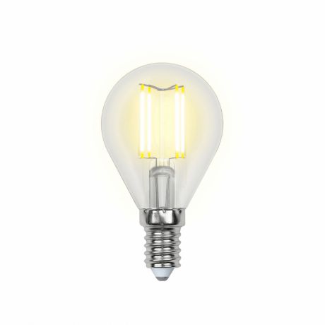 Лампа светодиодная филаментная (UL-00000197) E14 6W 3000K шар прозрачный LED-G45-6W/WW/E14/CL
