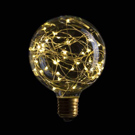Лампа светодиодная филаментная E27 1,5W 2600K шар прозрачный 057-066