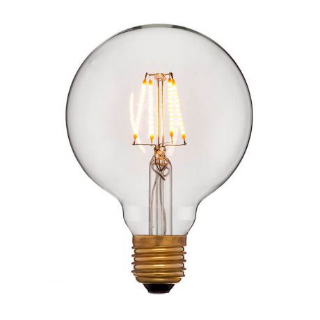 Лампа светодиодная филаментная диммируемая E27 4W 1800K шар прозрачный 056-793