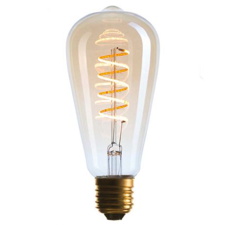 Лампа светодиодная филаментная диммируемая E27 4W 2200K колба золотая 056-977