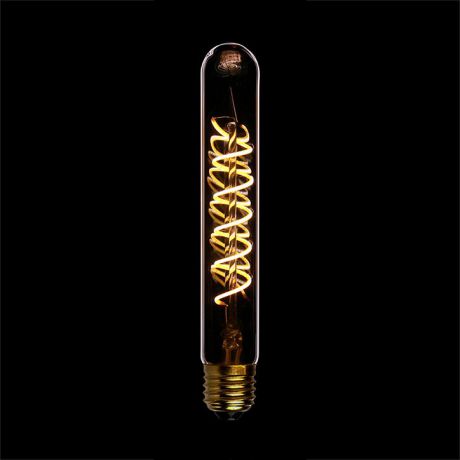 Лампа светодиодная филаментная диммируемая E27 4W 2200K трубчатая золотая 057-110
