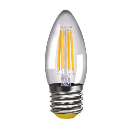 Лампа светодиодная филаментная E27 4W 4000К свеча прозрачная VG10-C1E27cold4W-F 8335