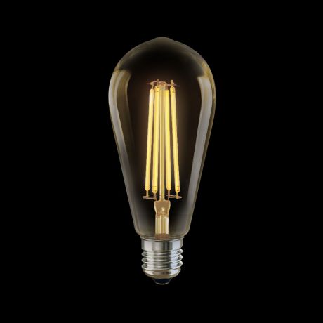 Лампа светодиодная диммируемая филаментная E27 6W 2800К колба золотая VG10-ST64Gwarm6W 5526