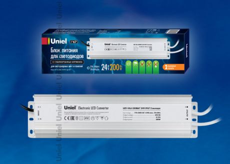 Блок питания для светодиодов Uniel (10591) 200W IP67 UET-VAJ-200B67