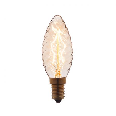 Лампа накаливания E14 40W свеча витая прозрачная 3540-LT