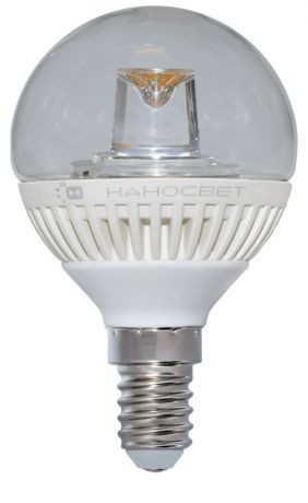 Лампа светодиодная E14 5W 2700K шар прозрачный LC-GCL-5/E14/827 L140