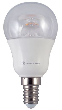 Лампа светодиодная E14 7,5W 4000K груша прозрачная LC-P45CL-7.5/E14/840 L209