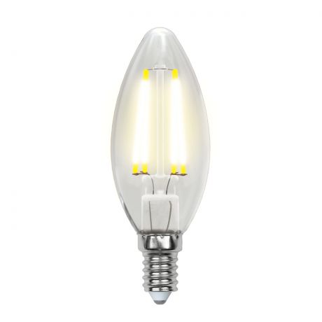 Лампа светодиодная (UL-00002196) E14 6W 3000K свеча прозрачная LED-C35-6W/WW/E14/CL GLA01TR