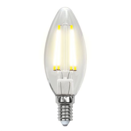 Лампа светодиодная (UL-00002198) E14 6W 4000K свеча прозрачная LED-C35-6W/NW/E14/CL GLA01TR
