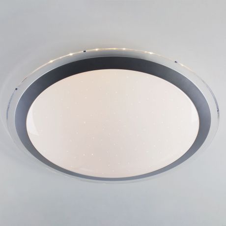 Потолочный светодиодный светильник с пультом ДУ Eurosvet Fusion 40004/1 LED матовое серебро