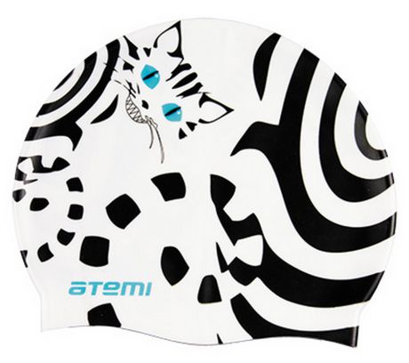 Шапочка для плавания Atemi PSC412 белая (кот)