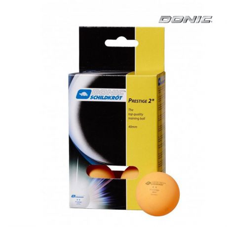 Мяч для настольного тенниса Donic Prestige 2, 6 штук, оранжевый