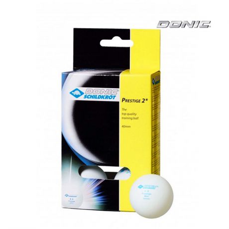 Мяч для настольного тенниса Donic Prestige 2, 6 штук, белый