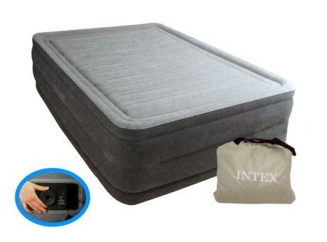 Кровать Comfort-Plush 152х203х56см со встроенным насосом 220В Intex 64418