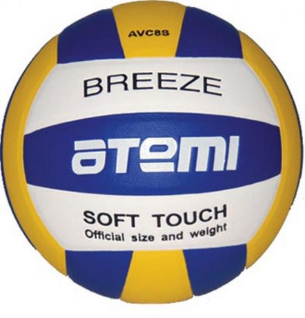 Мяч волейбольный р.5 Atemi Breeze, синтетическая кожа Microfiber, син.-жел.-бел.