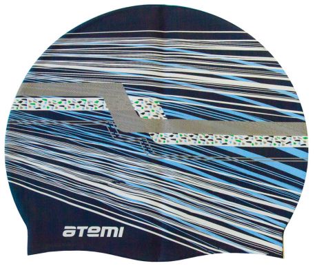 Шапочка для плавания Atemi PSC424 синяя (крафика)