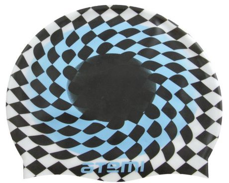 Шапочка для плавания Atemi PSC421 черно-белая (клетка)