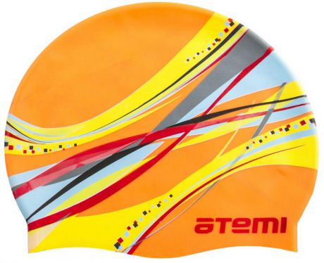 Шапочка для плавания Atemi PSC303 оранжевая(графика) детская