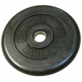 Диск обрезиненный d31мм MB Barbell MB-PltB31 20 кг черный