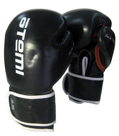 Перчатки боксерские Atemi LTB19003 натуральная кожа, черно-бело-оранжевый LTB19003