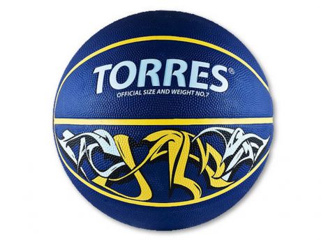 Мяч баскетбольный сувенирный р.1 Torres Jam B00041 сине-желто-голубой