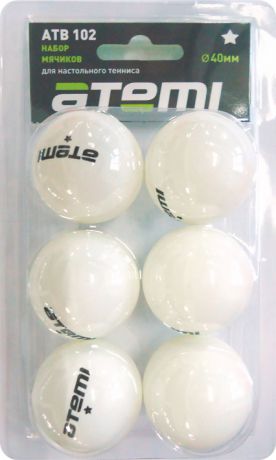 Мячи для настольного тенниса Atemi 1 звезда 6 шт