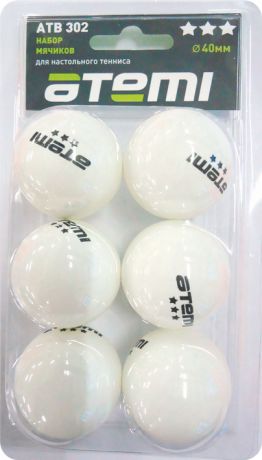 Мячи для настольного тенниса Atemi ATB 3 звезды 6 шт