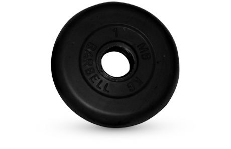 Диск обрезиненный d31мм MB Barbell MB-PltB31 1 кг черный