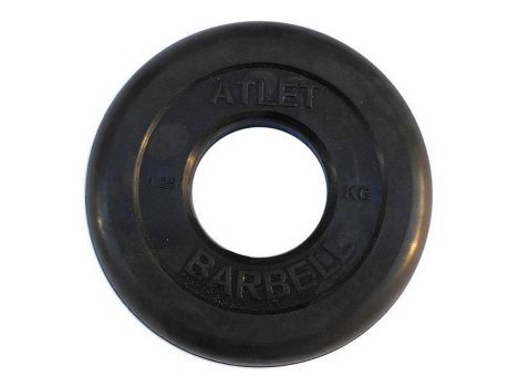 Диск обрезиненный d51мм MB Barbell Atlet 1,25кг черный