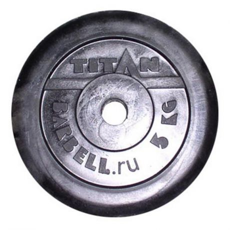 Диск обрезиненный d51мм MB Barbell Titan черный 5 кг