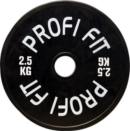 Диск для штанги Profi-Fit каучуковый, черный, d-51 2,2кг