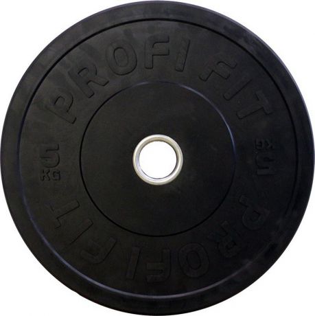 Диск для штанги Profi-Fit каучуковый, черный, d-51 5кг
