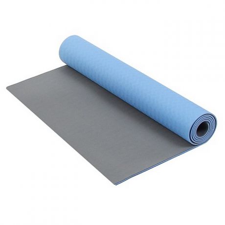 Коврик для фитнеса и йоги Larsen TPE двухцветный сине/серый