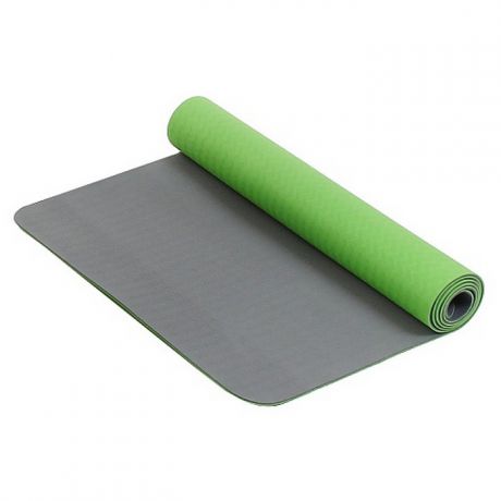Коврик для фитнеса и йоги Larsen TPE двухцветный зелен/серый