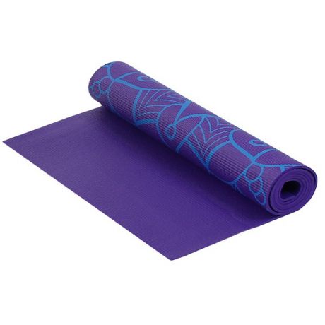Коврик для фитнеса и йоги Larsen PVC фиолетов с принтом