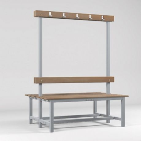 Скамейка с вешалкой для раздевалки OlimpCiti OC-07946, двусторонняя разборная (2000mm)