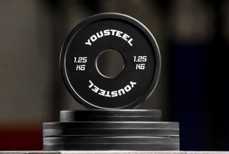 Диск YouSteel D=50 мм 1,25 кг, каучуковый, тренировочный, черный