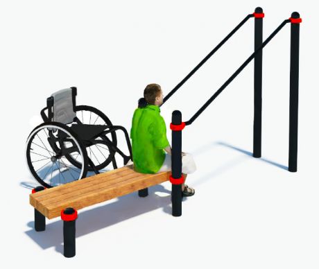 Брусья наклонные со скамьей для инвалидов-колясочников W-8.06 Hercules 5208