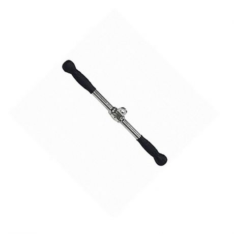 Ручка блочная, бицепс/трицепс, прямая, с вращающейся серьгой, покрытие - хром + обрезиненный хват Pangolin MB125